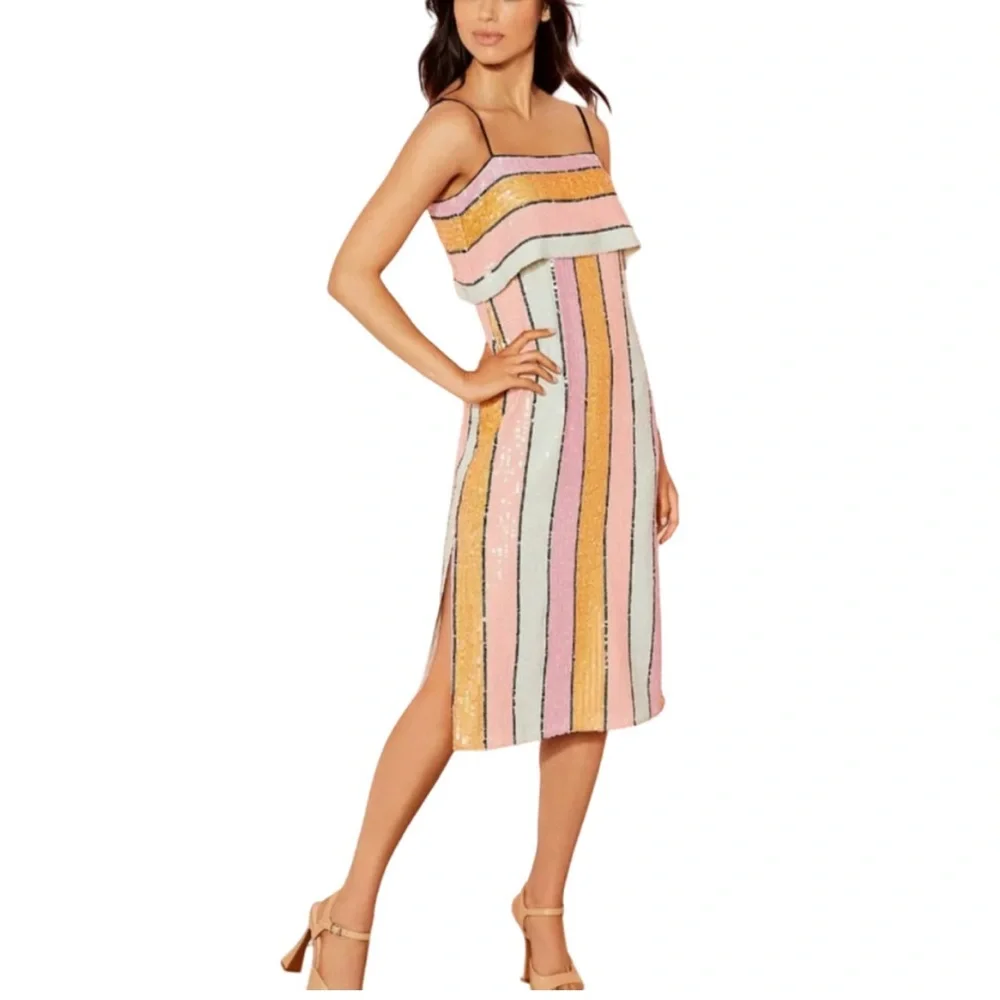 Gianni Bini | Alston Stripe Sequin Dress NWT - Picture 2 of 3